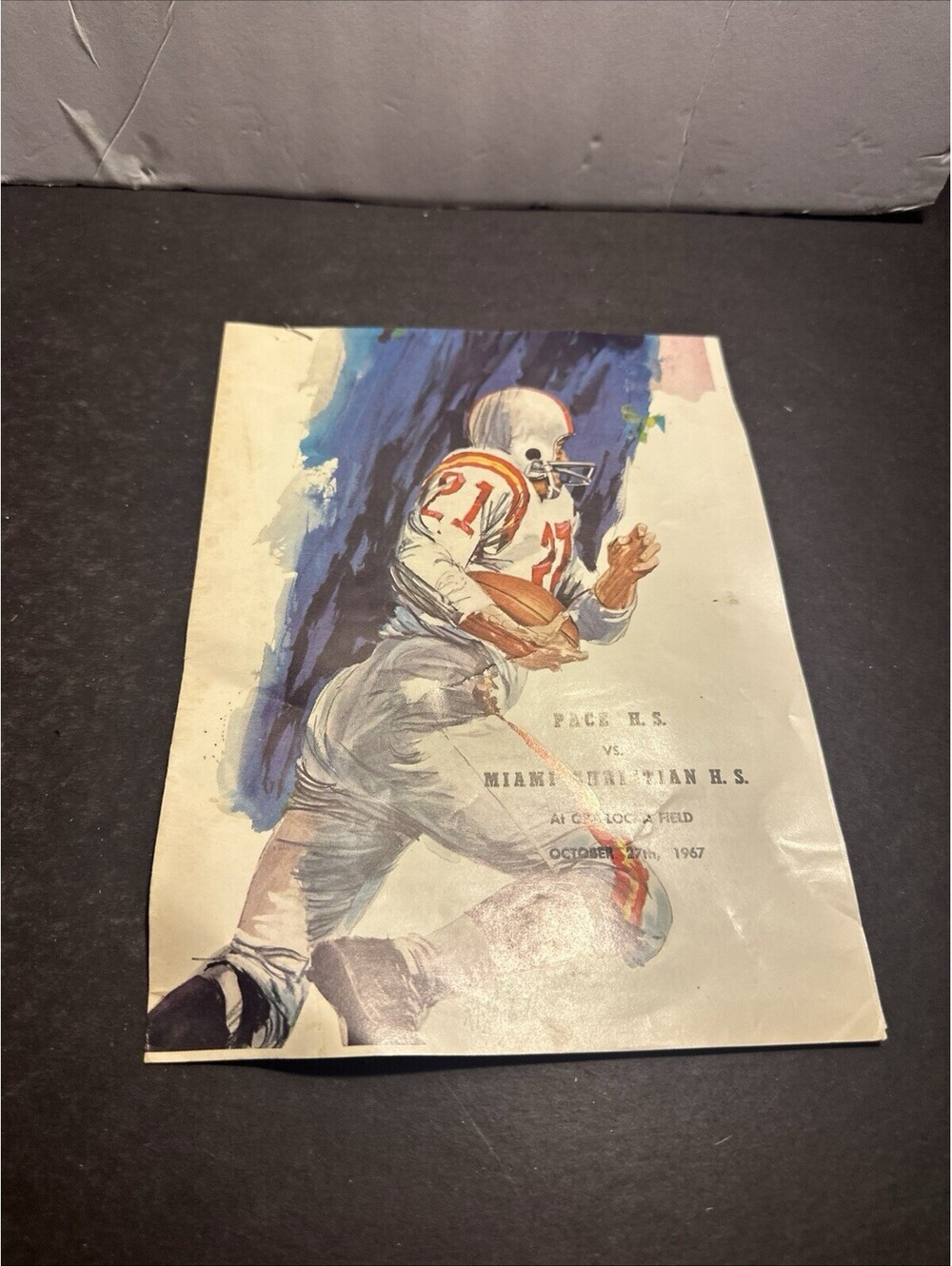 1967 Pace HS vs Miami Christian Football Program Opa-Locka Florida Vintage